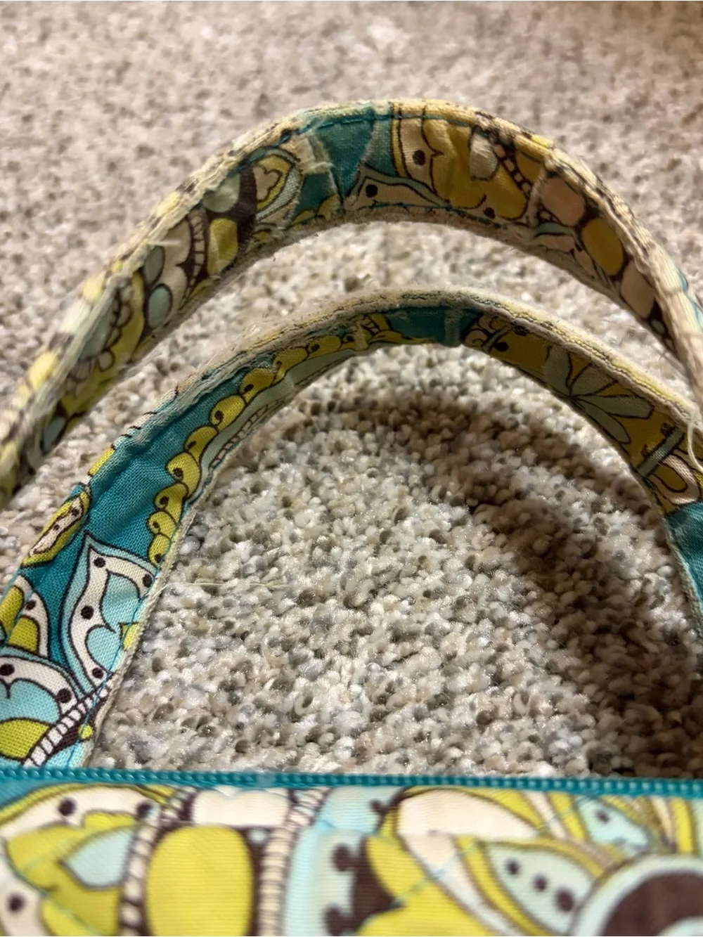 Vera Bradley Turquoise Floral Paisley Quilted Laptop Tote